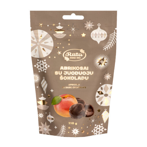 Rūta Abrikosai su juoduoju šokoladu (55 %), 110 g