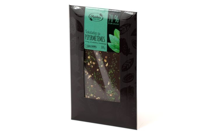 Šokoladas 70% su pipirmėtėmis, 100 g