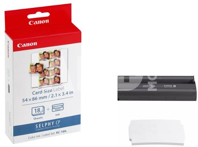 Canon KC-18IL Colour Ink + Paper Set Mini Stickers - 18 Sheets