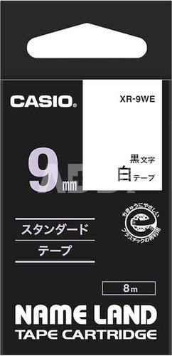 Casio XR-9 WE 9 mm black on white
