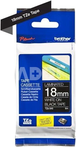 Brother labelling tape TZE-345 black/white 18 mm