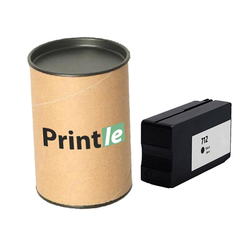 HP 712 (3ED71A) kasetė juoda/black 80ml (Printle)  (su mikroschema)