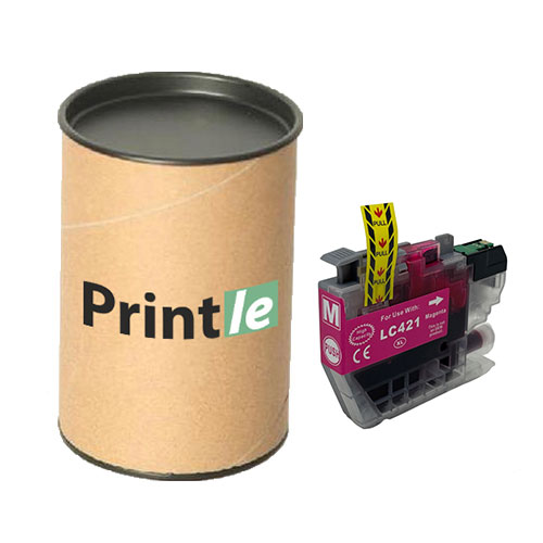 Brother LC-421XLM kasetė magenta/raudona 7.5ml (Printle) LC421XL (su mikroschema)
