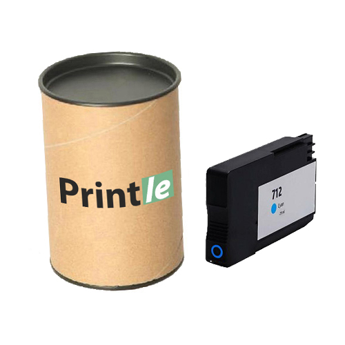 HP 712 (3ED67A) kasetė žydra/cyan 29ml (Printle)  (su mikroschema)