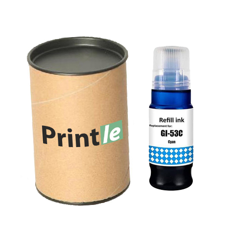 Canon GI-53C (4673C001) žydra/cyan 60ml (Printle) GI53C (su mikroschema)