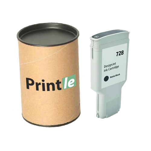 HP 728 (F9J68A) kasetė matinė juoda 300ml (Printle)  (su mikroschema)