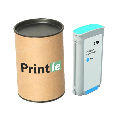 HP 728 (F9J67A) kasetė žydra 130ml (Printle)  (su mikroschema)