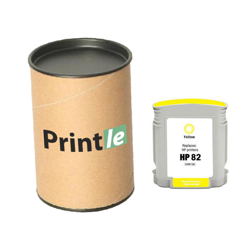 HP 82 (C4913A) kasetė geltona/yellow 72ml (Printle)  (su mikroschema)