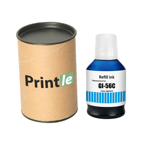 Canon GI-56C (4430C001) žydra/cyan 135ml (Printle) GI56C (su mikroschema)