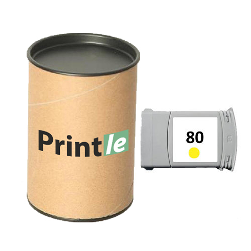 HP 80 (C4848A) kasetė yellow/geltona 350ml (Printle)  (su mikroschema)