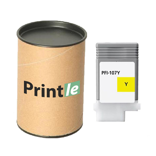 Canon PFI-107Y (6708B001) kasetė yellow/geltona 130ml (Printle) PFI107Y (su mikroschema)