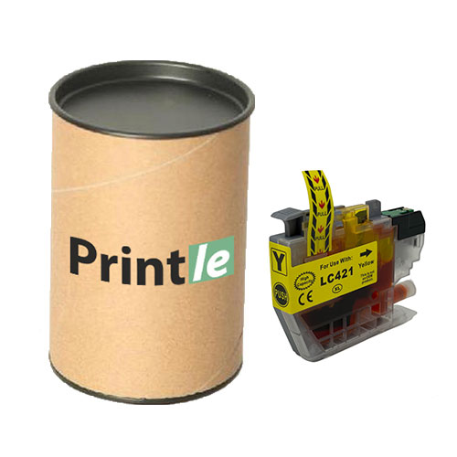 Brother LC-421Y kasetė yellow/geltona 6.5ml (Printle) LC421Y (su mikroschema)