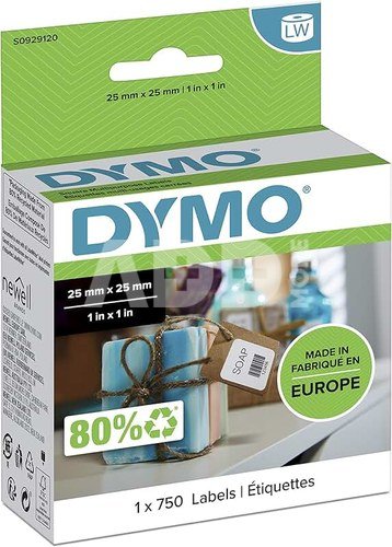 Dymo Square Multipurpose Labels 25 x 25 mm, 750 pcs.