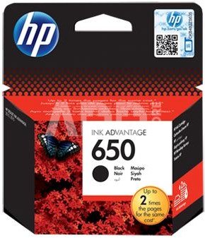 HP 650 Black Original Ink Advant. Cartr.