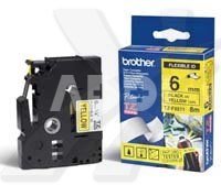 Brother TZ-EFX611, 6mm black on yellow flexible tape