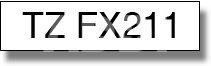 Brother TZ-EFX211, 6mm black on white flexible tape