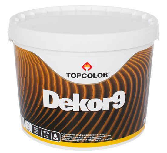 Vidaus ir išorės darbų struktūriniai dažai TOPCOLOR DEKOR, matiniai, baltos sp., 5 l