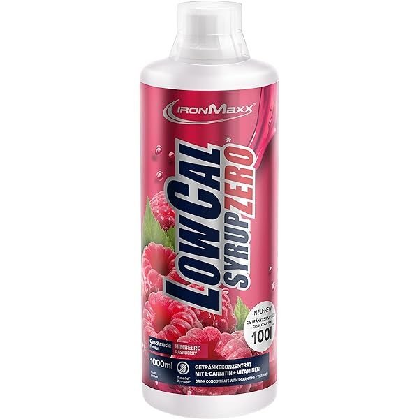 IronMaxx LowCal Syrup Zero Drink 1000 ml. - Raspberry skonis