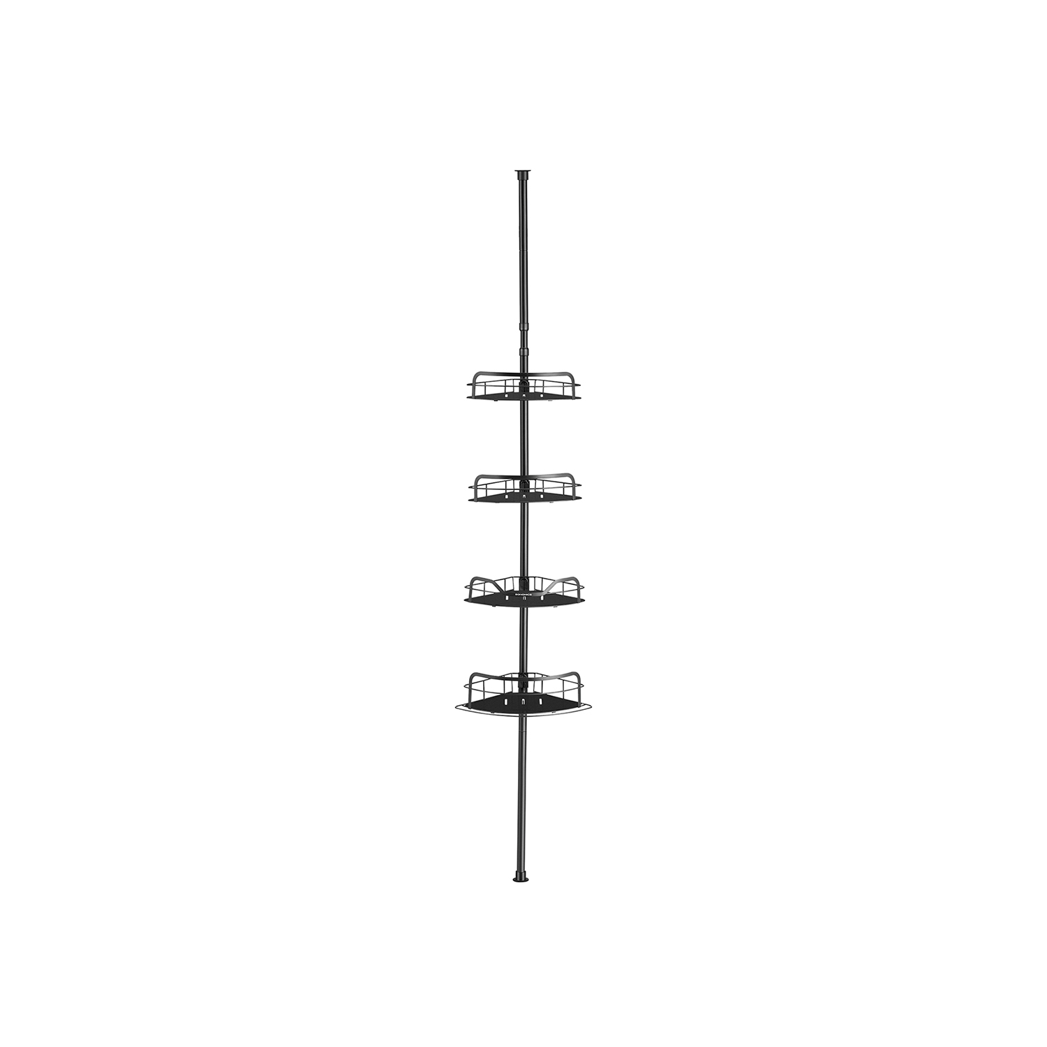 Dušo lentynėlė Reguliuojamo aukščio | 4 lentynėlės | 26,7 x 35 x (80-323) cm | Juoda