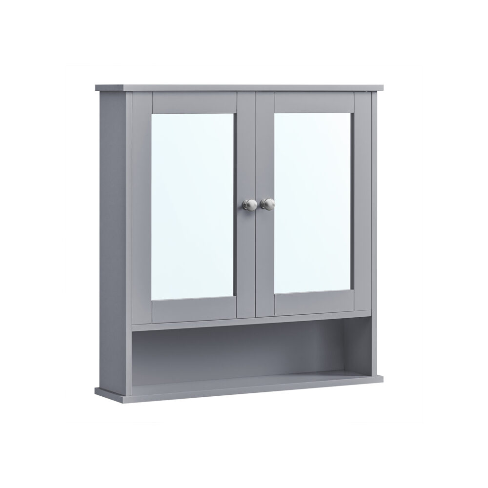 Pakabinama vonios spintelė su veidrodžiu "Dove Gray" | 13 x 56,5 x 58,5 cm | Pilka
