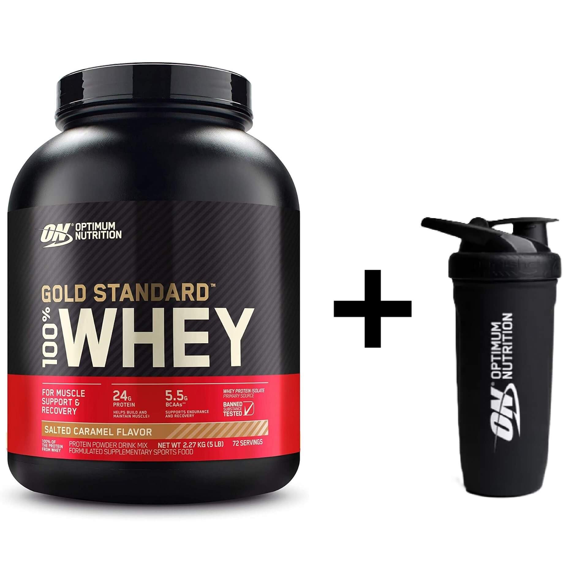 OPTIMUM NUTRITION 100% Whey Gold Standard (2270g) + metalinė ON plaktuvė