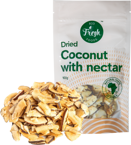 Eco fresh foods Džiovinti kokosai su nektaru 100 g