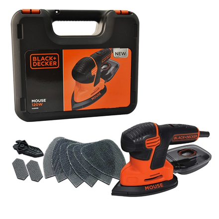 Black&Decker KA2500K-QS 120W Mouse Sander 6 Mesh Shts Kit Box|KA2500K-QS