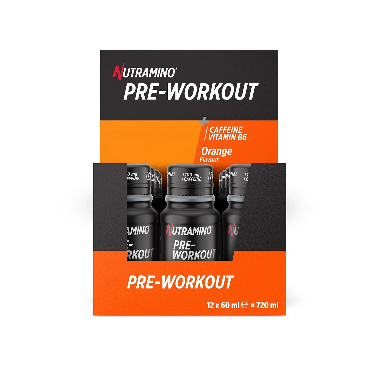 Energijai Nutramino Pre-Workout 12 x 60ml Apelsinų skonio