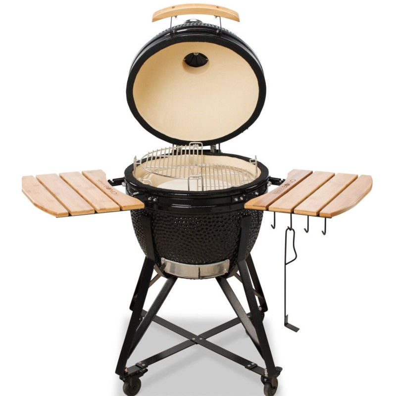 Keraminė kepsninė KAMADO BONO MEDIA, 20", 52 cm, juodos sp.