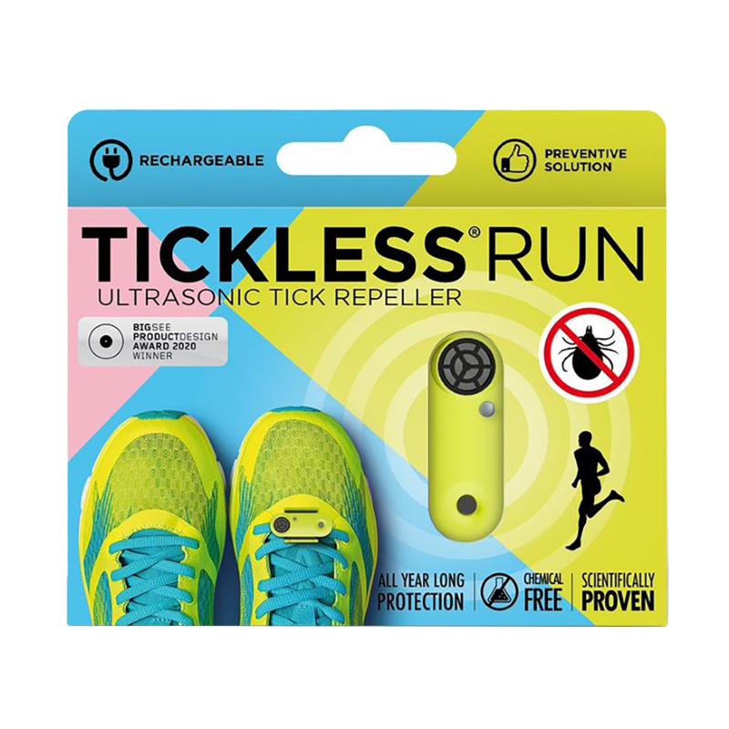 Ultragarsinis įkraunamas pakabukas TICKLESS  RUN nuo erkių ir blusų, geltonas