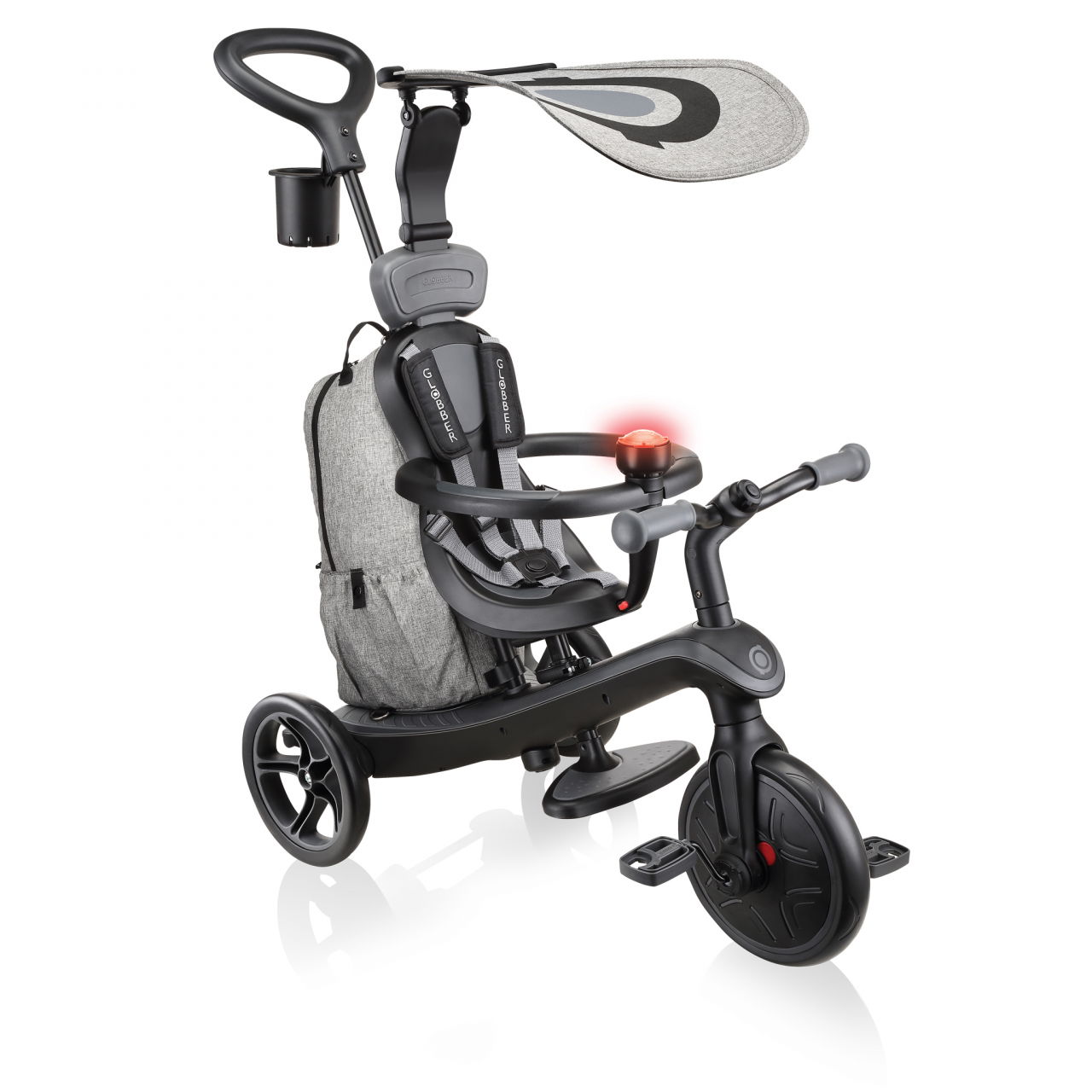 Triratukas Globber Explorer Trike 4in1 Deluxe Play, pilkas
