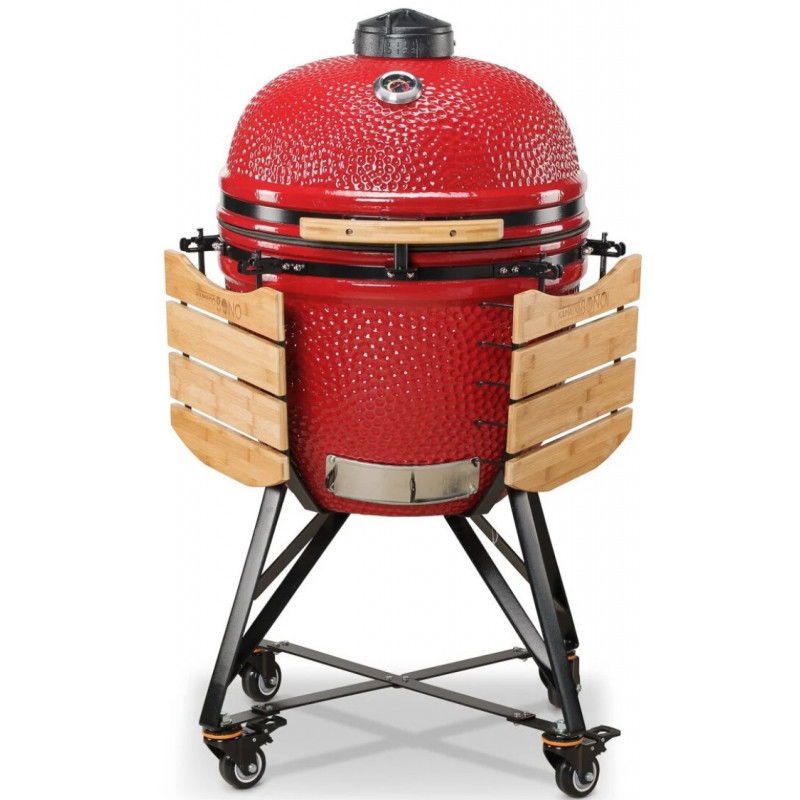 Keraminė kepsninė KAMADO BONO MEDIA, 20", 52 cm, raudonos sp.