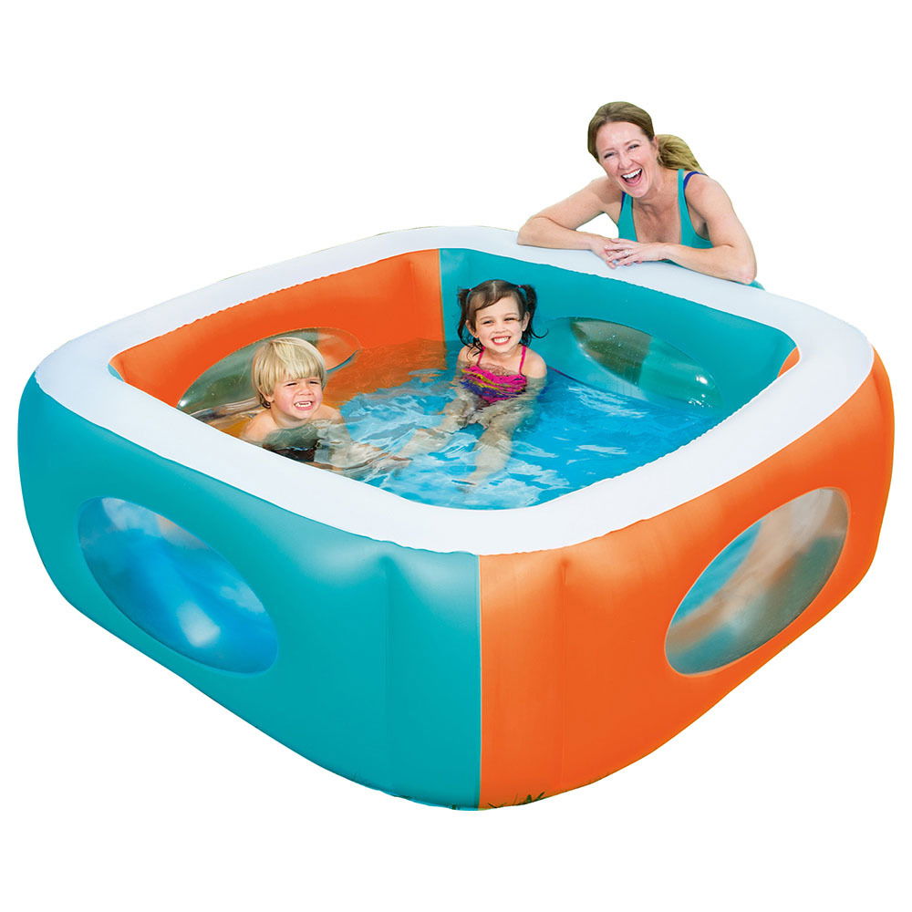 Pripučiamas vaikiškas baseinas BESTWAY WINDOW POOL 66" x 66" x 22"/168 x 168 x 56 cm