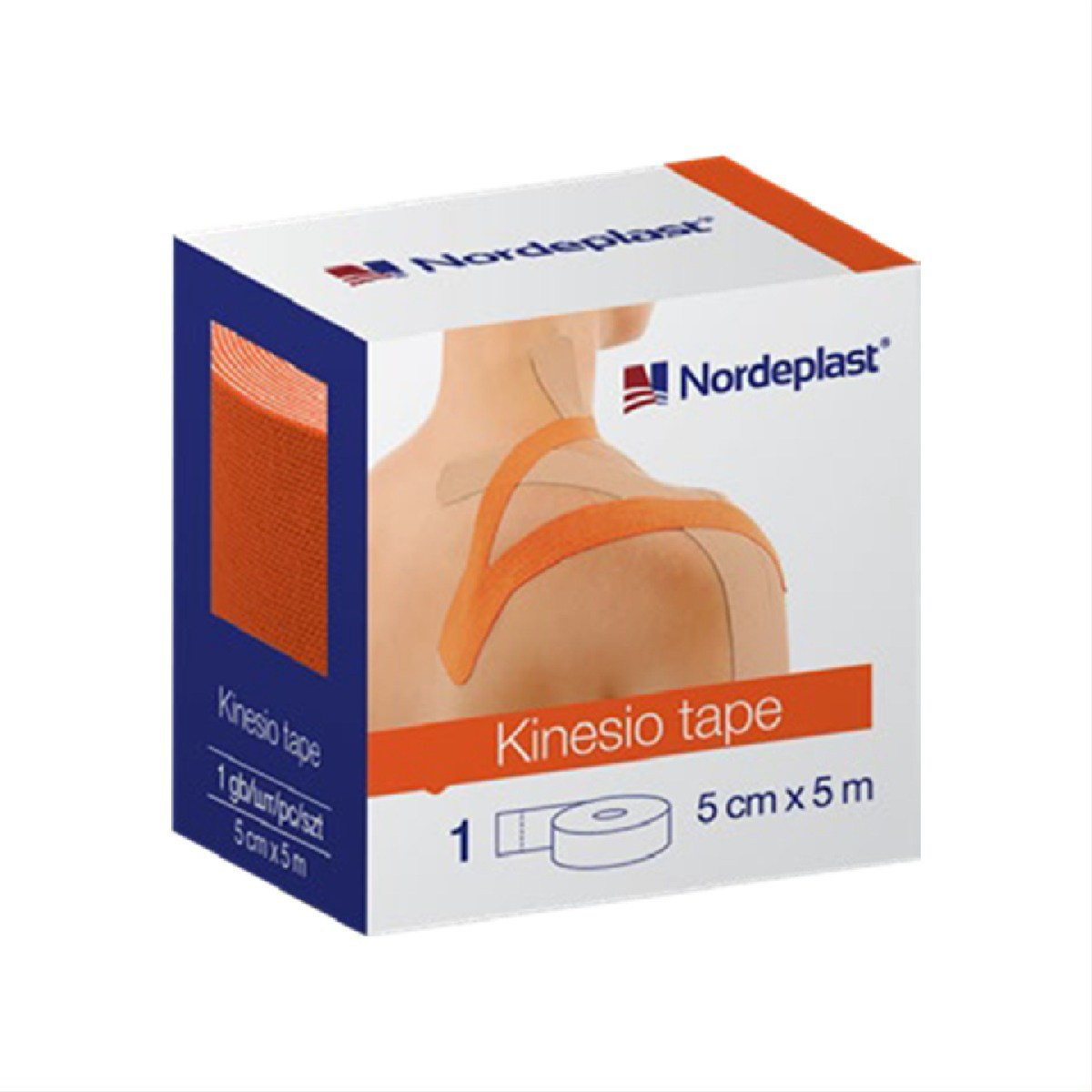 NORDEPLAST, kineziologijos juosta, oranžinė, 5cmx5cm, 1vnt.