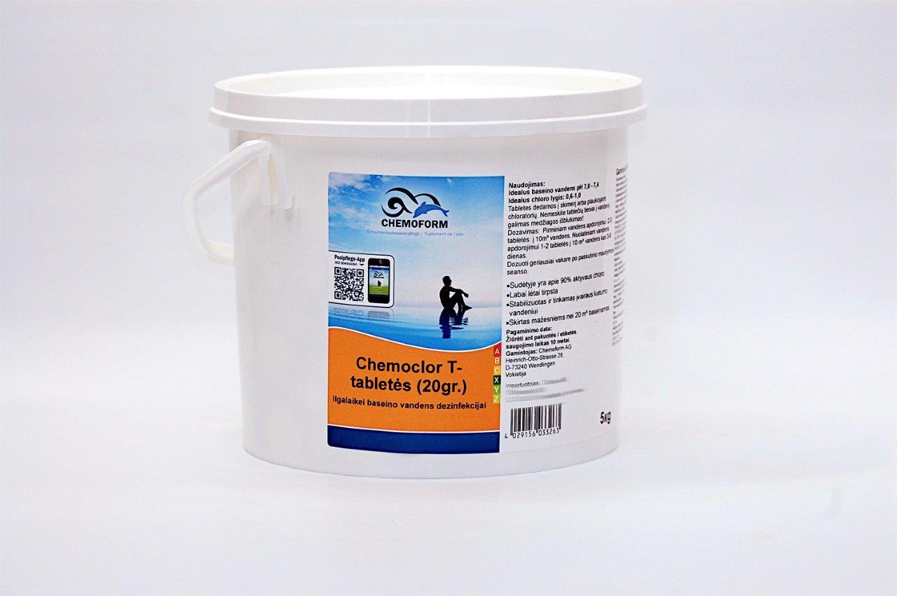 Lėtai tirpstantis chloras 20g tabletėmis, 5 kg