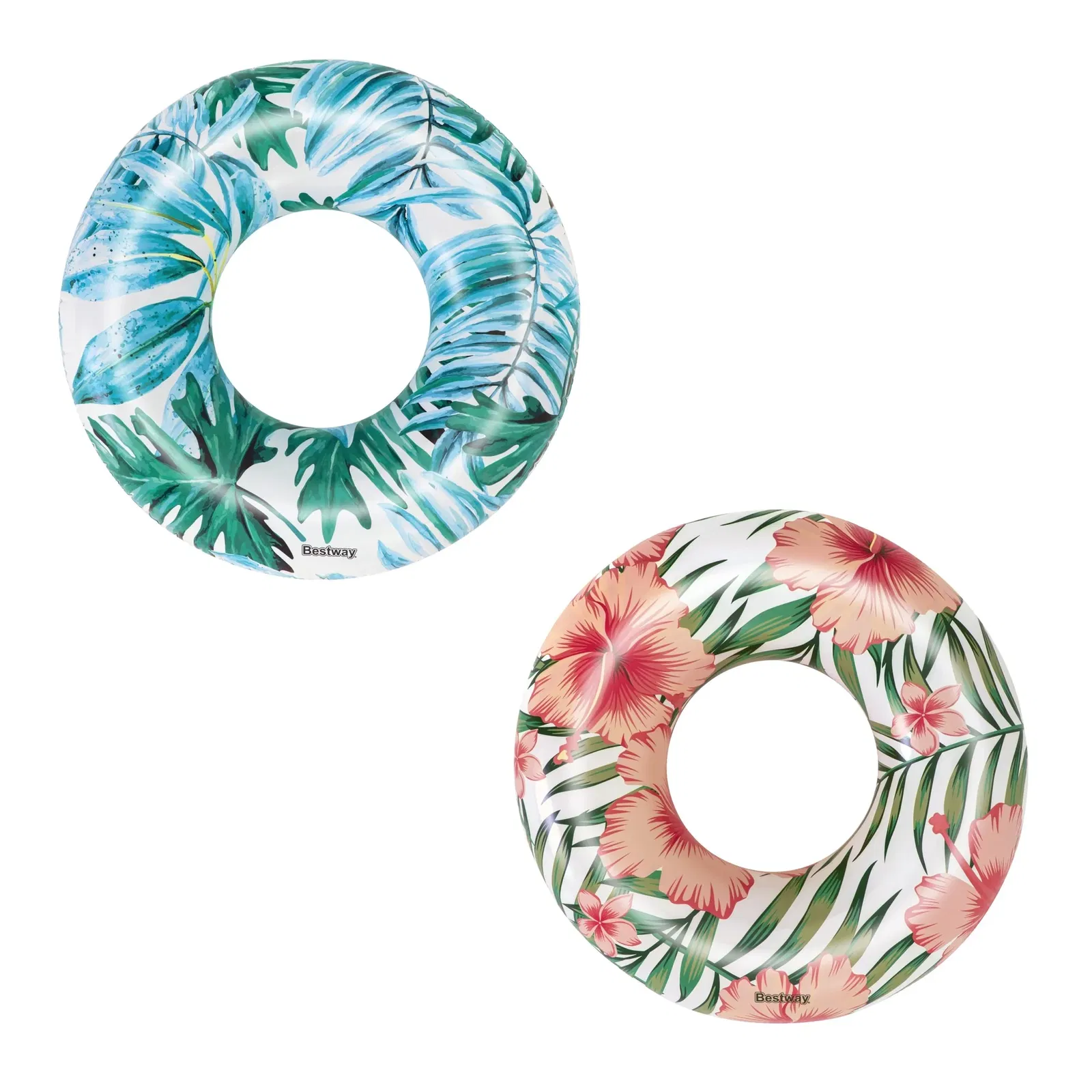 Pripučiamas plaukiojimo ratas BESTWAY Tropical Palms Swim Ring, Φ 119 cm