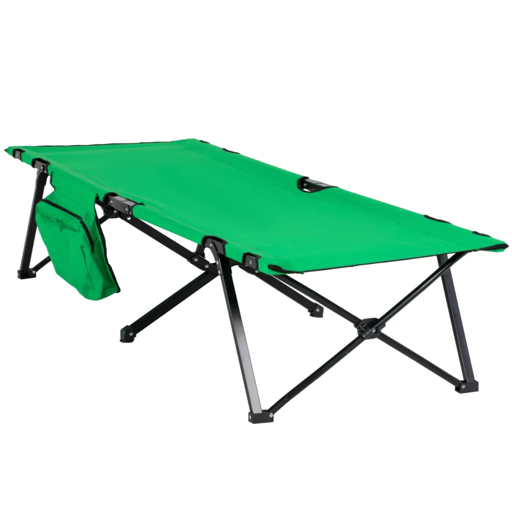 Sulankstoma turistinė lova su šonine kišene, puodelio laikikliu 136 kg 200 x 73 x 49 cm