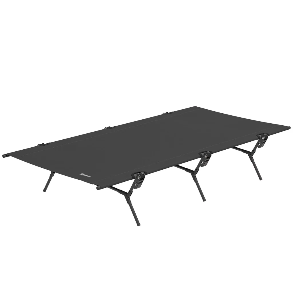 "Outsunny camp bed" sulankstoma kempingo lova su krepšiu 200 x 100 x 36 cm svečių lova iki 120 kg itin plati kempingo lova suaugusiesiems sulankstoma lova patalpoms, lauke, sode, kempinge, keliaujant juoda