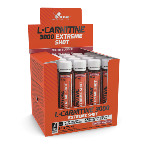 Maisto papildas svorio kontrolei Olimp L-Carnitine 3000 Extreme Shot 20x25ml Vyšnia