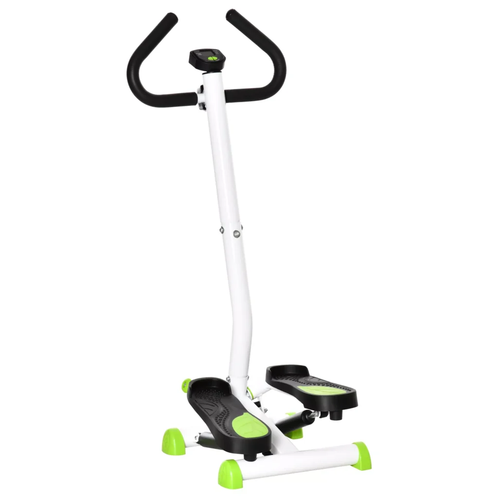 Treniruoklis stepperis su LCD ekranu ir rankena iki 100 kg, žalias 55 x 44 x 108 cm