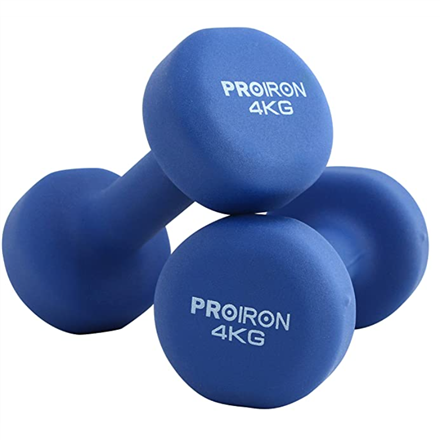 Hanteliai PROIRON, 2x4kg, mėlyni