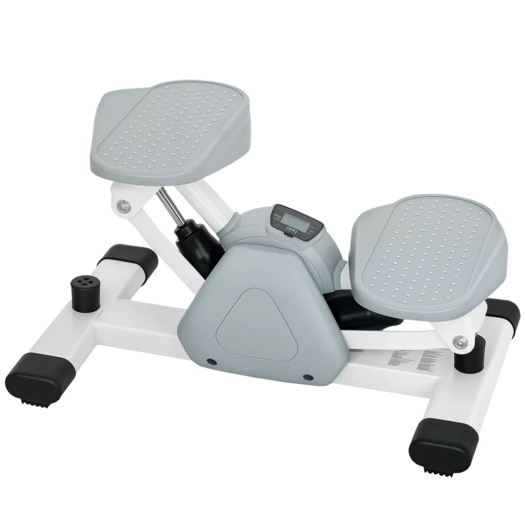 SPORTNOW Mini-steperis namams su LCD ekranu, aukštyn-žemyn steperis su neslystančiais pedalais, steperis namų treniruoklis iki 100 kg, kojų treniruotėms, namų biuro fitneso pratimams, pilkas