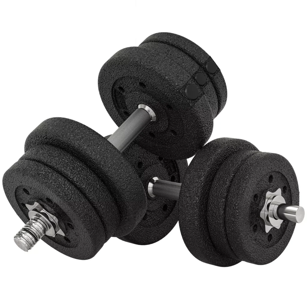 HOMCOM Hantelių rinkinys 25KG Hantelių rinkinys su svoriais namams, biurui, sporto salei Plienas, dirbtinė oda Juoda Jėgos treniruotės