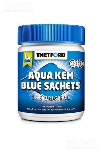 Chemikalai bio tualetams Thetford Aqua Kem® Blue Sachets (Can) 15 tablečiu