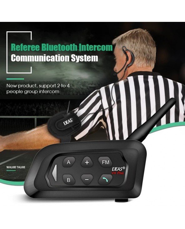 4 vnt. „V4C PLUS“ futbolo teisėjo ausinės, 1500 m, dvipusis „Bluetooth“