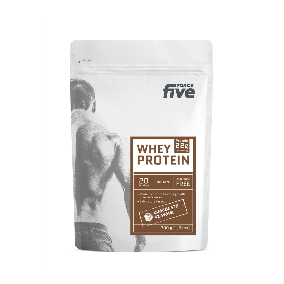 FORCEFIVE, šokolado skonio išrūgų baltymų gėrimo milteliai, 700 g