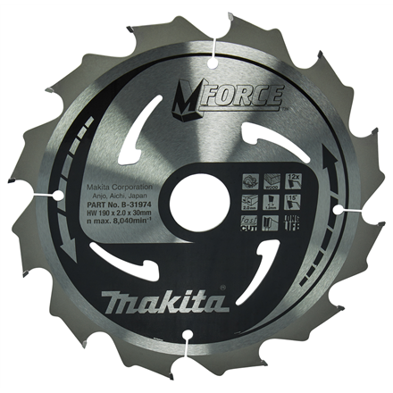 MAKITA CIRCULAR SAW 190x30x12Z M-FORCE WOOD | Makita|B-31974