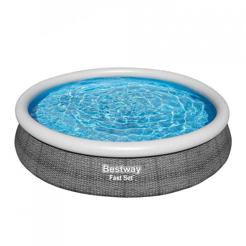 Baseinas pripučiamas Bestway Fast Set 57445, pilkas, 366x76 cm, 5377 l