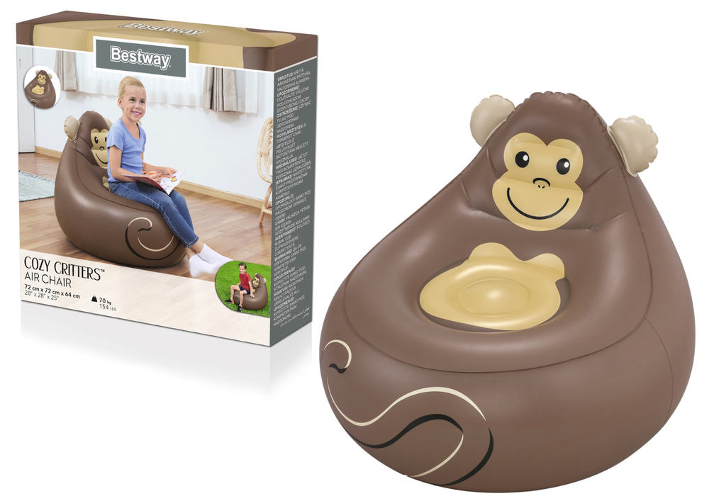 Pripučiamas fotelis Bestway Monkey, 72 x 72 x 64 cm