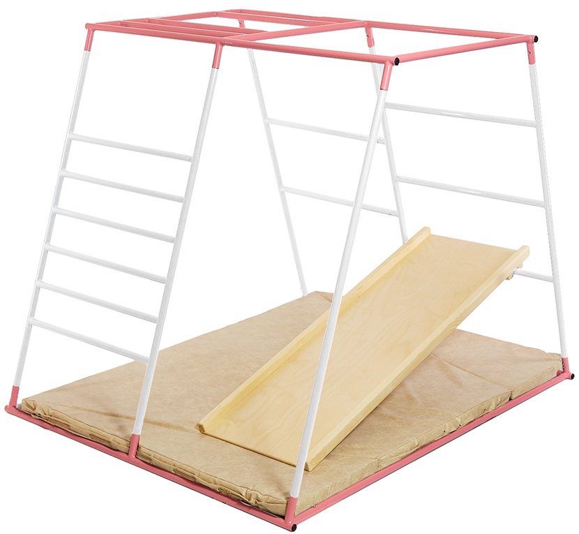 Daugiafunkcis sporto kompleksas vaikams R-Startas LIUKS-new baltas-rožinis, iki 90kg